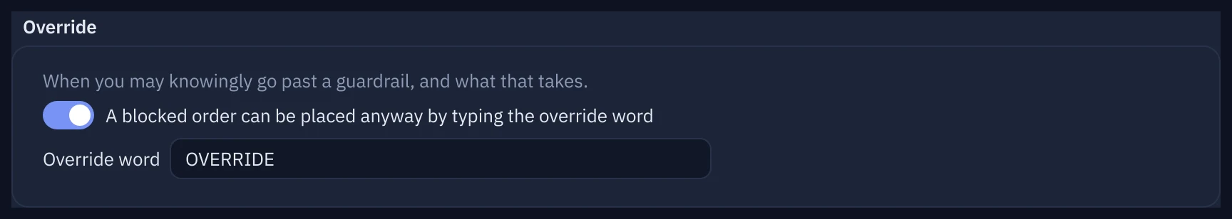 The automatic hedge settings group